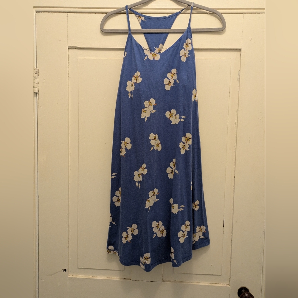Patagonia Blue Floral Dress w/ Build In Bra- Adjustable Straps- S